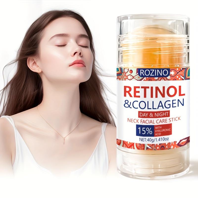 Retinol & Collagen Neck Facial Care Stick, Anti Aging Neckand Décolleté Firming Cream -Tighten and Hydrate Skin Day& Night Neck Tightening Cream Firm Repair SaggingRejuvenates Skin