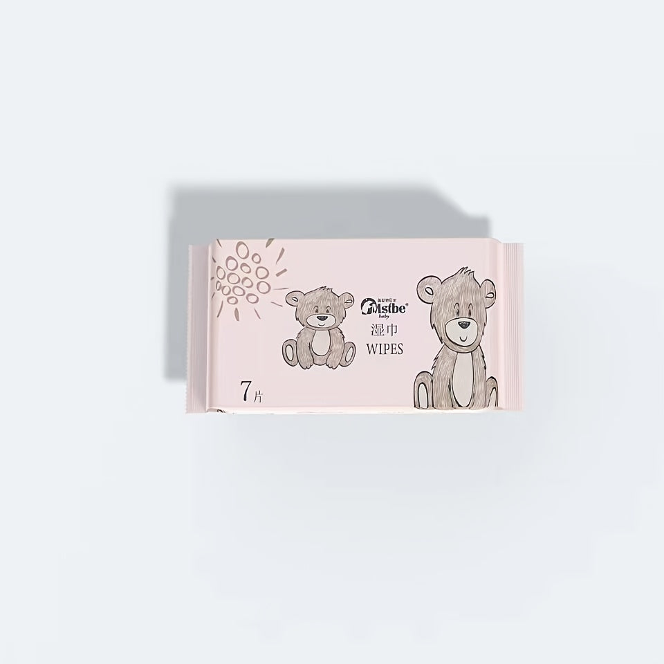 3 Mentions, 30 Packs, a Total of 210pcs of Portable Mini Wipes, Cute Bear Model, Personal Cleaning, Clean And Moisturizing, Use at Any Time, Hand Wipe