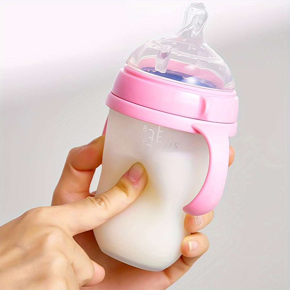 Newborn Silicone Bottle 3pcs Baby Milk Bottle, Newborn Silicone 150Ml\u002F250Ml | Food Grade Material, with Straw And Gravity Ball, Two Replacement Pacifiers for Free, Birthday Holiday Gift, Halloween Christmas Gift