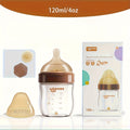 4oz & 8oz High Borosilicate Glass Baby Bottles with Wide-Neck Design, Dark Brown - Durable Feeding Bottle with Air Balance Hole\u002FValve, Perfect Gift for Newborns, Baby Bottle Grip, Newborn Feeding Bottle, Stylish Baby Bottle, High Borosilicate Glass