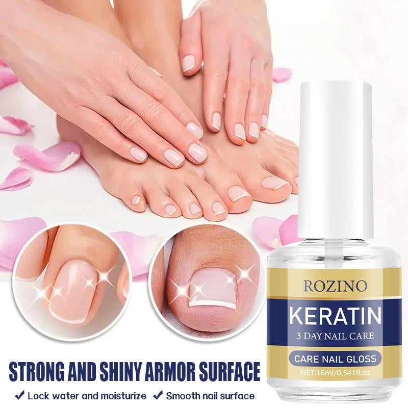 [3 bottles]ROZINO 3 Days Nail Care Keratin Amino Acid Formula for Superior Nail Nourishment Lightweight Moisture Boosting Daily Manicure 16ml