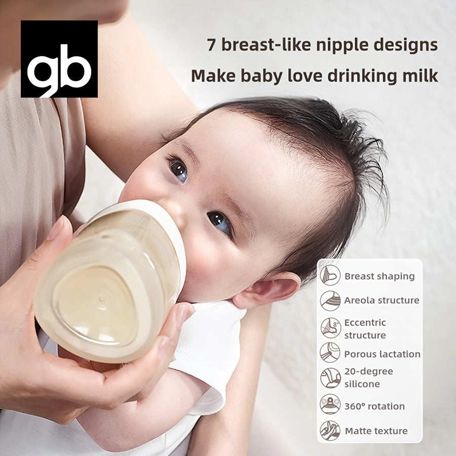 gb PPSU Baby Bottles 3 Sizes, Award-Winning PPSU-Liquid Separation Tech | 7FB Breast-like Nipple & V-Valve Straw | No Spit-Up, BPA-Free (5.41floz+8.12floz+10.14floz) for 0.0-39.37ft
