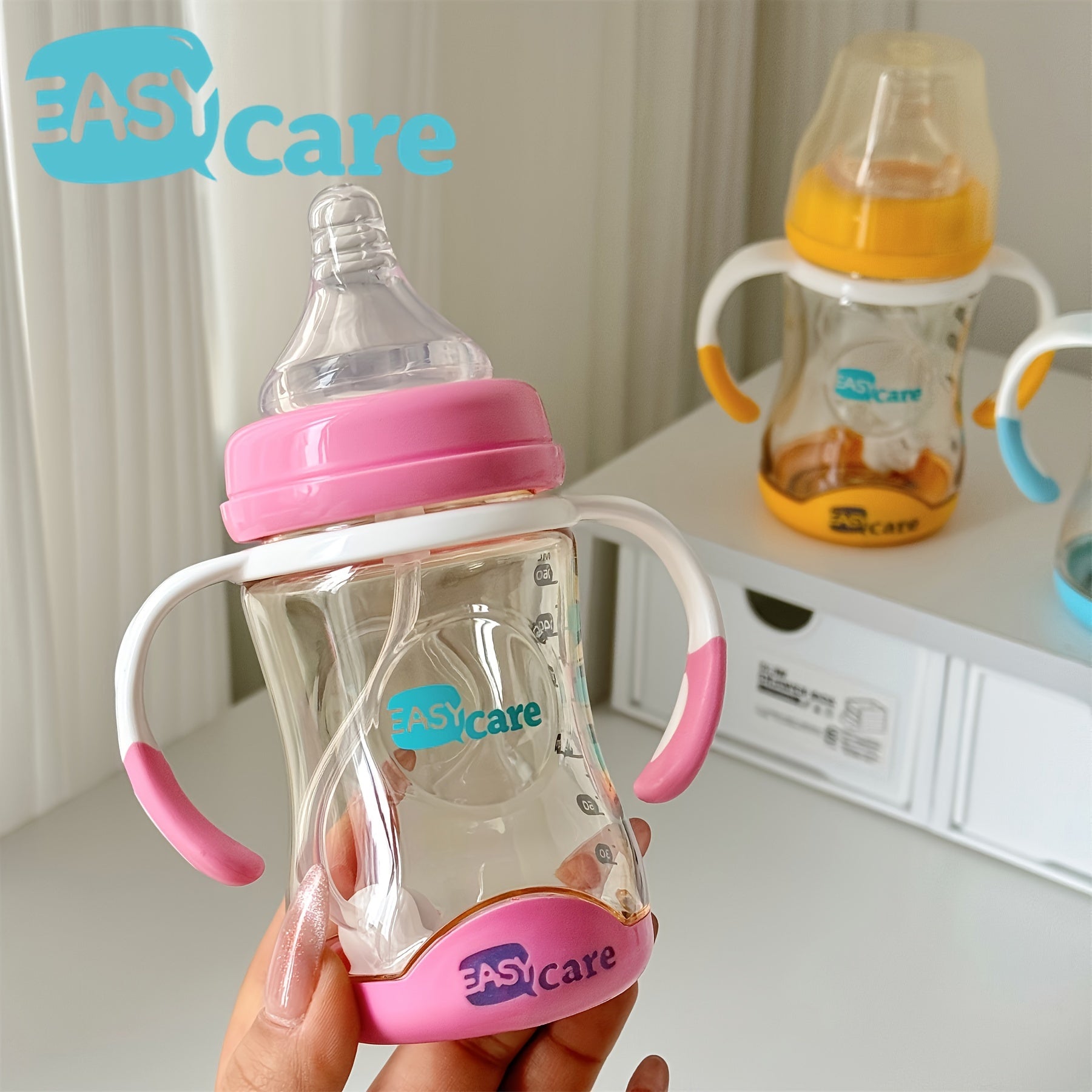 6pcs EASYCARE Wide-Mouth Baby Bottle, 236.22-472.44inch Nipple, 160ml\u002F5.6oz PPSU - Large, Durable, Easy-Grip & Clean Sippy & Straw Cup - Perfect for Parties, Gender Reveals, Weddings, Christmas & Holiday Gifts