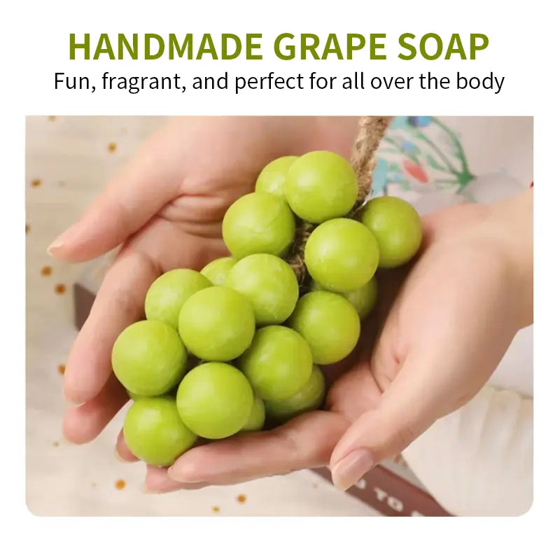 ROZINO Grape Soap on a Rope - Decorative Aromatic Artisan Bar for Hand Wash Bath Fresh Air Gift for Men Women Enhances Ambiance with Unique Rope Design Made with Grapeseed Oil and Olive Oil Body Care Daily Cleanser