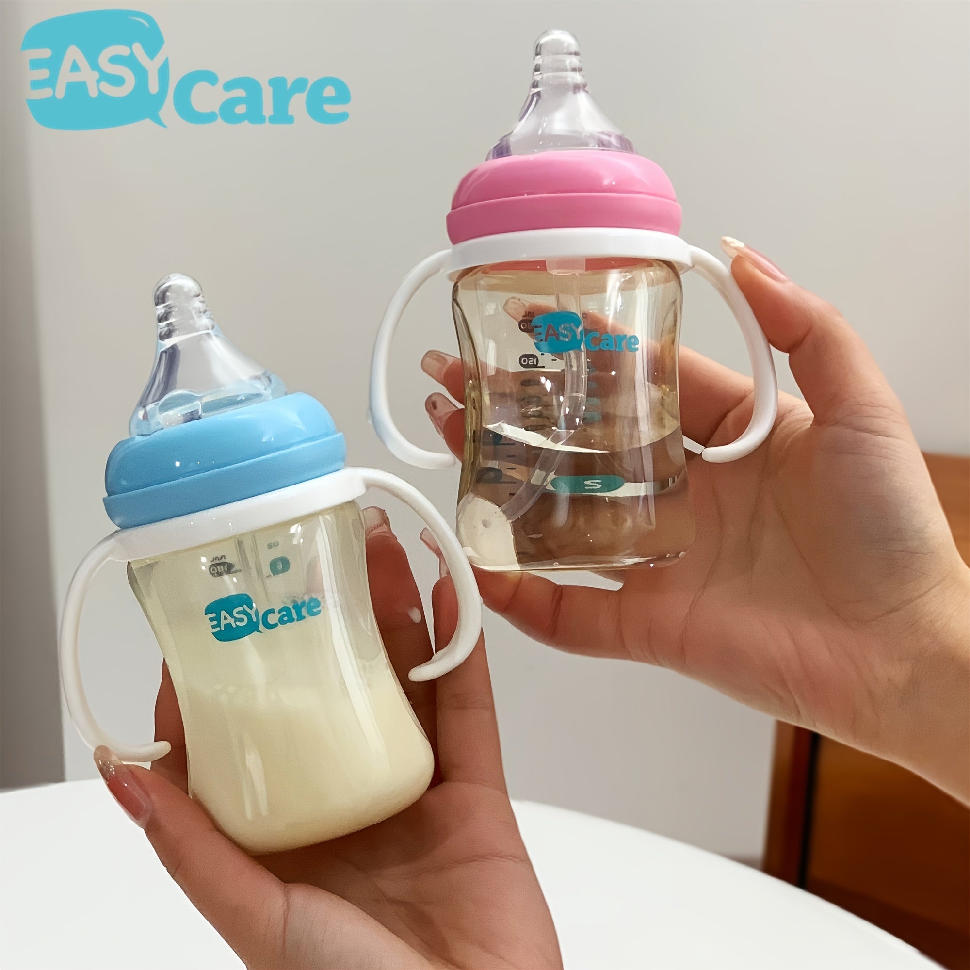 5 Pack EASYCARE Wide-Mouth Baby Bottle, 236.22-472.44inch Nipple, 180ml\u002F6.3oz PPSU - Drop-Proof With Gravity Ball Sippy & Straw Cup, Easy To Grip & Clean - Ideal For Baby Showers, Gender Reveals, Weddings, Christmas & Holiday Gifts