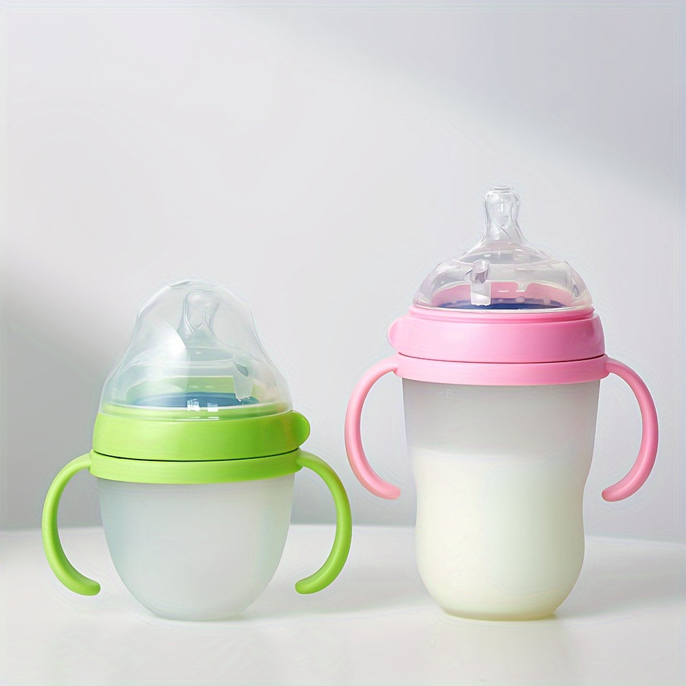 Newborn Silicone Bottle 3pcs Baby Milk Bottle, Newborn Silicone 150Ml\u002F250Ml | Food Grade Material, with Straw And Gravity Ball, Two Replacement Pacifiers for Free, Birthday Holiday Gift, Halloween Christmas Gift