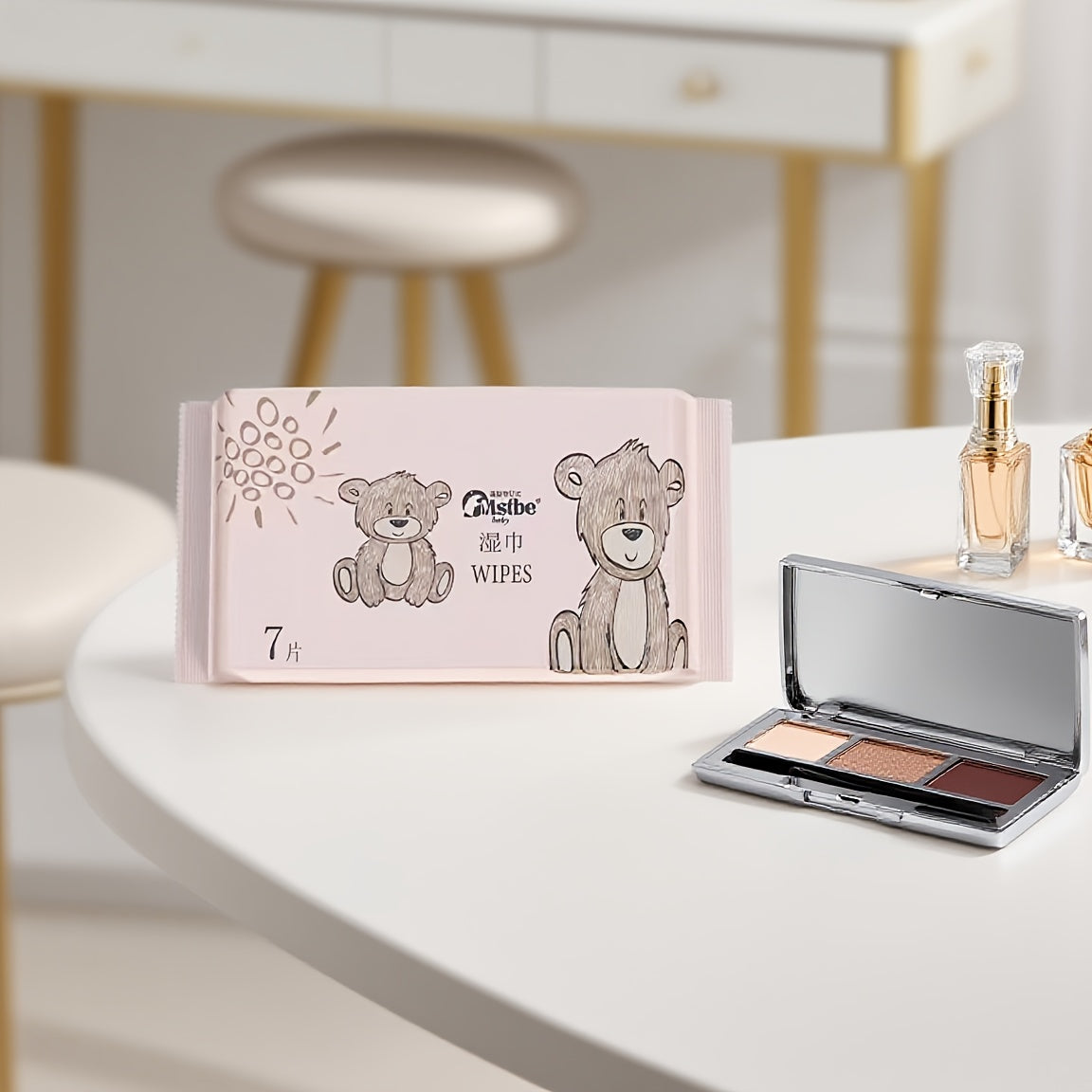 3 Mentions, 30 Packs, a Total of 210pcs of Portable Mini Wipes, Cute Bear Model, Personal Cleaning, Clean And Moisturizing, Use at Any Time, Hand Wipe