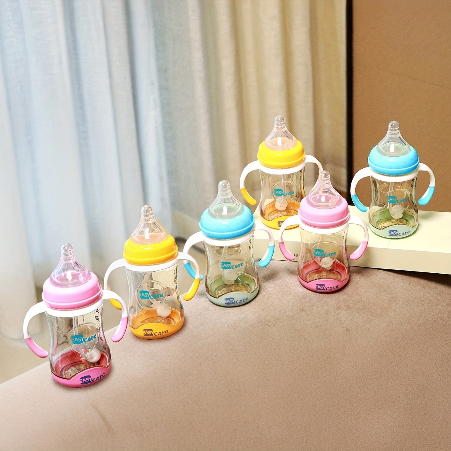 6pcs EASYCARE Wide-Mouth Baby Bottle, 236.22-472.44inch Nipple, 160ml\u002F5.6oz PPSU - Large, Durable, Easy-Grip & Clean Sippy & Straw Cup - Perfect for Parties, Gender Reveals, Weddings, Christmas & Holiday Gifts