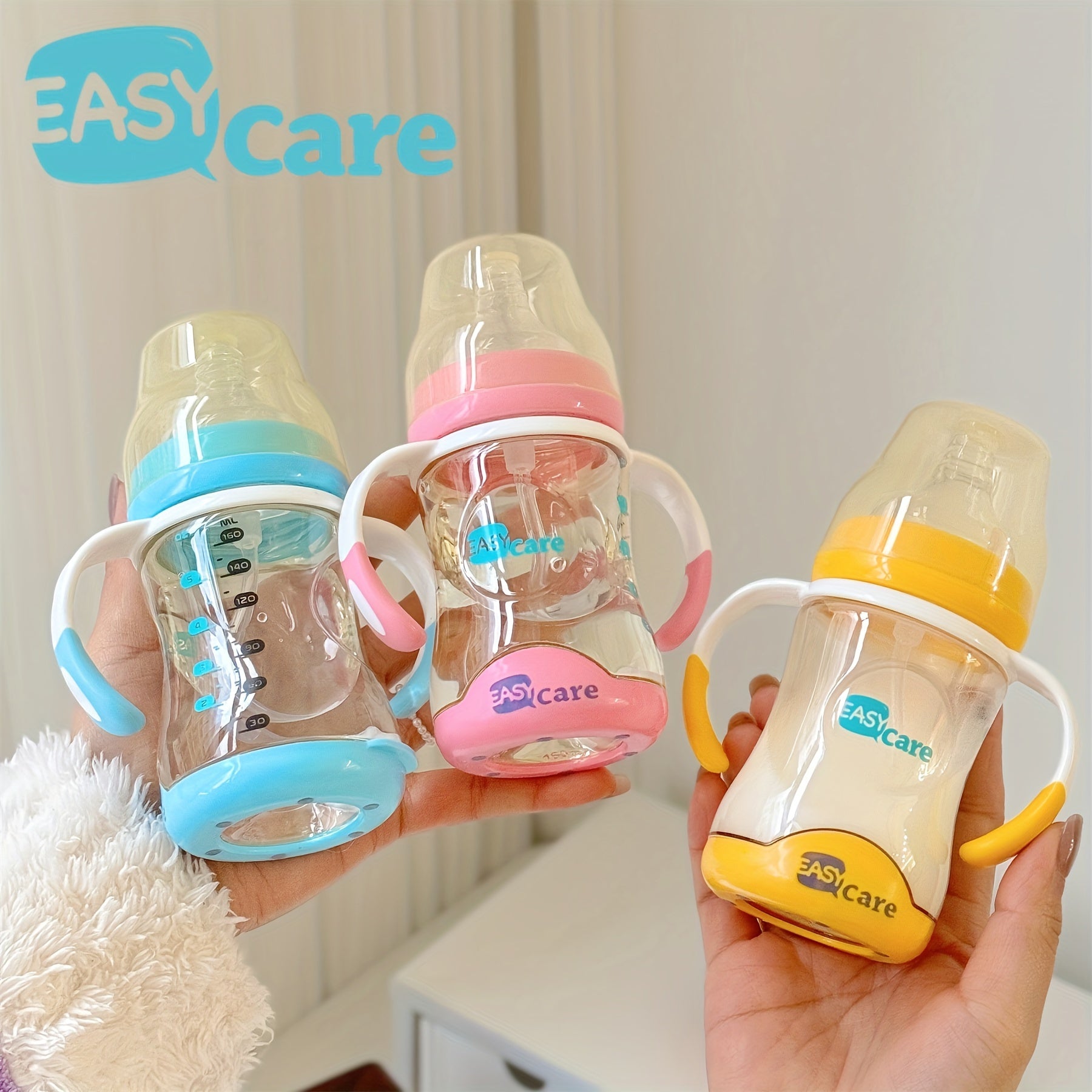 6pcs EASYCARE Wide-Mouth Baby Bottle, 236.22-472.44inch Nipple, 160ml\u002F5.6oz PPSU - Large, Durable, Easy-Grip & Clean Sippy & Straw Cup - Perfect for Parties, Gender Reveals, Weddings, Christmas & Holiday Gifts