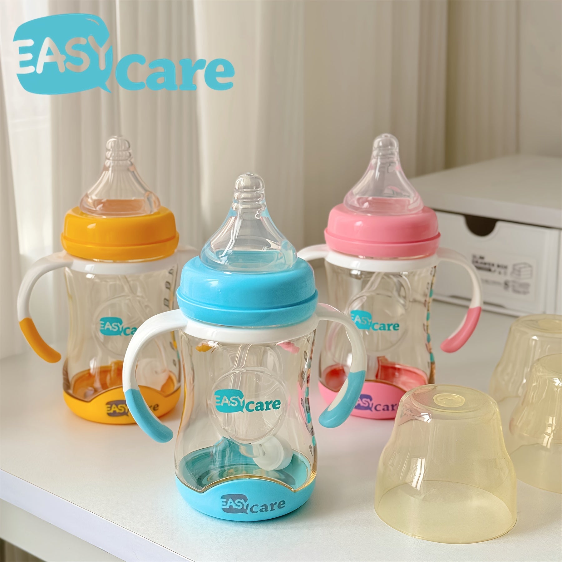 6pcs EASYCARE Wide-Mouth Baby Bottle, 236.22-472.44inch Nipple, 160ml\u002F5.6oz PPSU - Large, Durable, Easy-Grip & Clean Sippy & Straw Cup - Perfect for Parties, Gender Reveals, Weddings, Christmas & Holiday Gifts