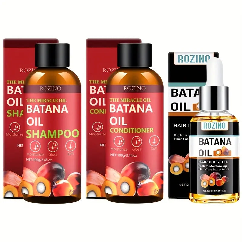 Batana Oil Shampoo and Conditioner Set, Batana Oil for Hair Growth Shampoo, Hair Thickening Product for Women and Men Daily Hair Care, Hair Regrowth Shampoo for Thinning Hair & Hair Loss