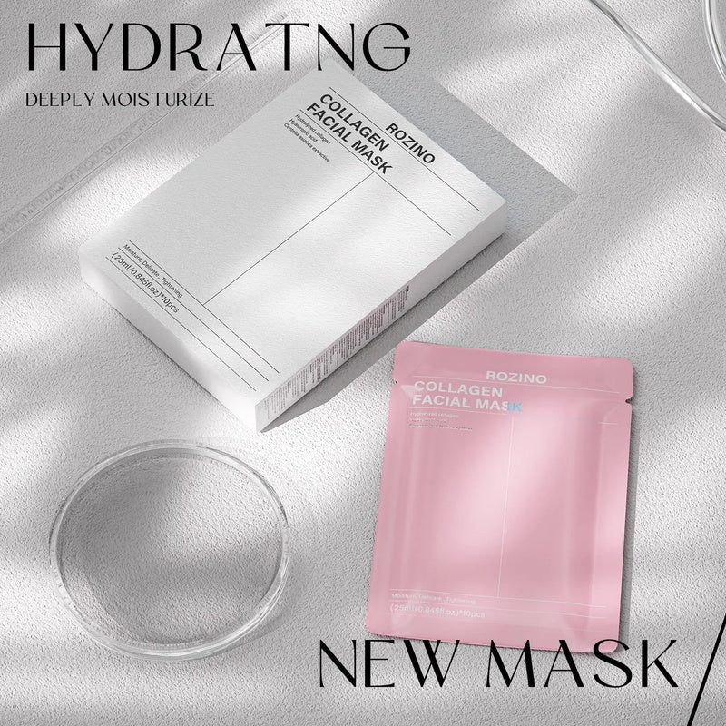 Biological collagen facial mask - moisturizing, pore shrinking, and tightening - enhance skin moisture, shrink pores, enhance elasticity, and glow youthful beauty facial mask