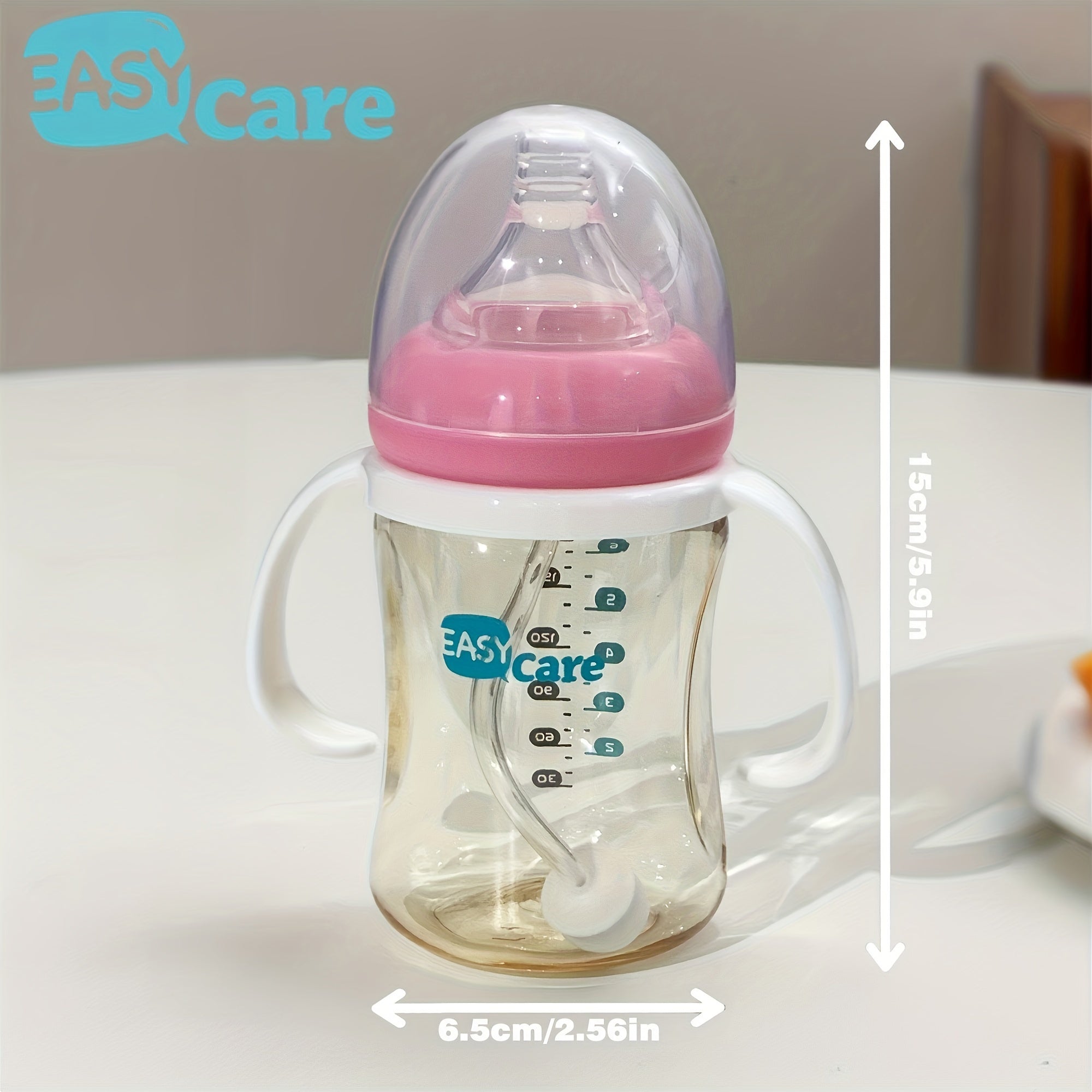 5 Pack EASYCARE Wide-Mouth Baby Bottle, 236.22-472.44inch Nipple, 180ml\u002F6.3oz PPSU - Drop-Proof With Gravity Ball Sippy & Straw Cup, Easy To Grip & Clean - Ideal For Baby Showers, Gender Reveals, Weddings, Christmas & Holiday Gifts