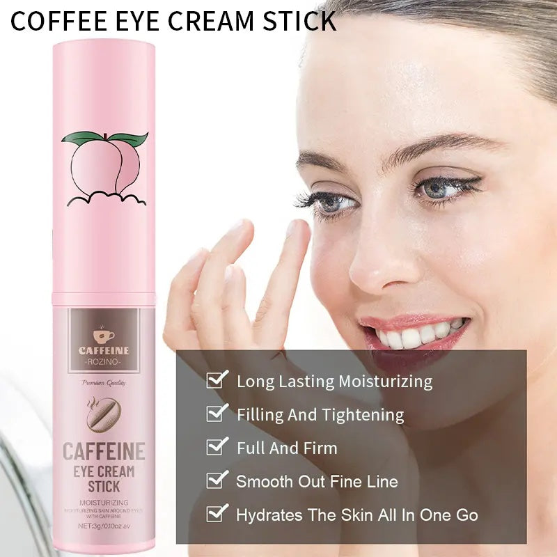 [Four Pack]ROZINO Caffeine Eye Cream Stick - Moisturizing and Restoring Skin Vitality, Eye Brightener and Corrector, 3g