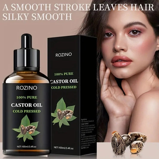 ROZINO Castor Oil: All - in - One Care for Hair, Skin & More! Cold - Pressed & Pure