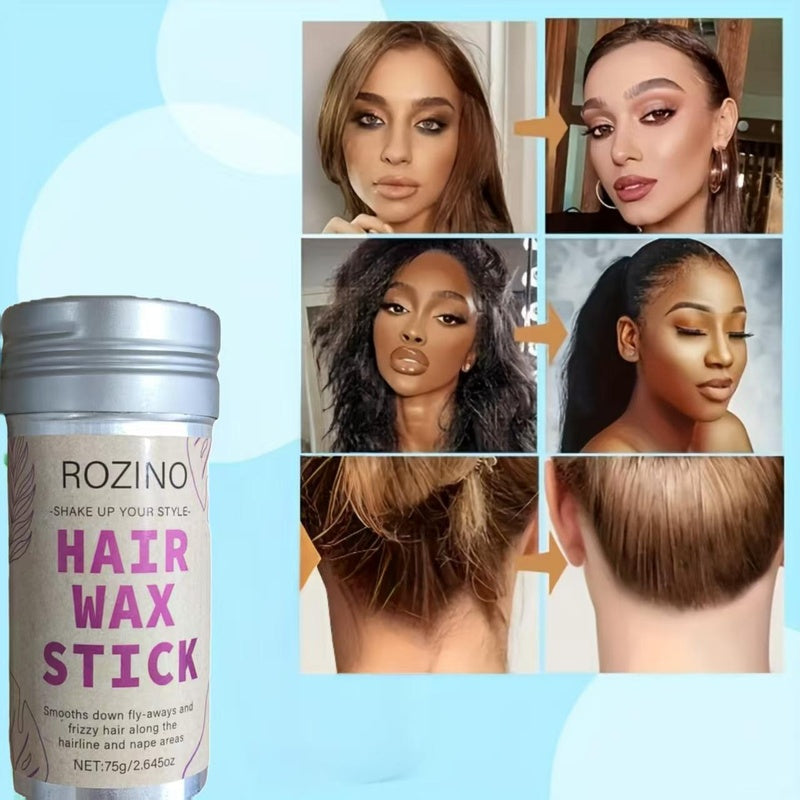 ROZINO Hair Wax Stick — Flyaway control and styling pomade for kids, women and men, ideal for creating hair buns and hair accessories (2 packs of wax) Haircare Gel