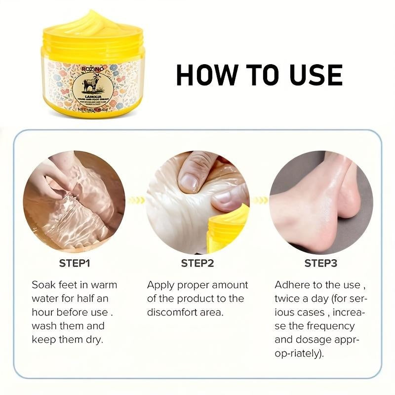 ROZINO Lanolin Hand & Foot Cream - Spa-Like Softness for Soothing Nails - Contains Lanolin for Skin Care - Perfect for Hands and Feet - Transform Your Skincare Routine Lotion