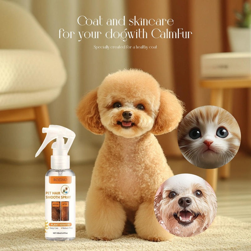 ROZINO Pet Hair Smooth Spray - Plant Keratin - Infused Care for Your Furry Friend