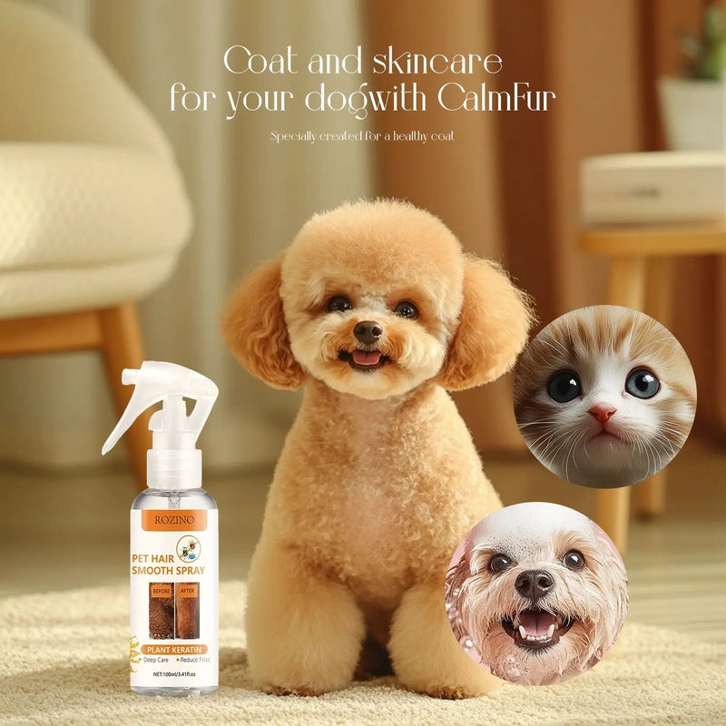 ROZINO Pet Hair Smooth Spray - Plant Keratin - Infused Care for Your Furry Friend