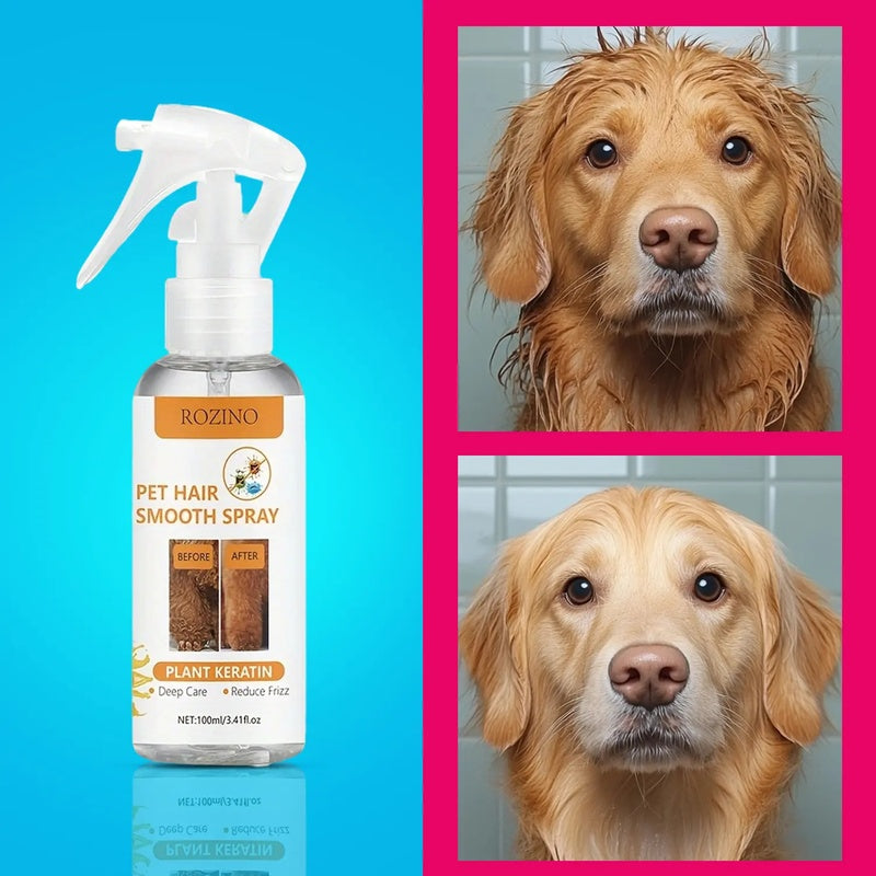 ROZINO Pet Hair Smooth Spray - Plant Keratin - Infused Care for Your Furry Friend
