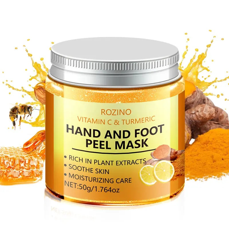 Vitamin C and turmeric hand and foot masks brighten skin tone, remove dead skin, Smooth and soft, Deep moisturizing care, Gentle skincare